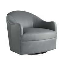 8142 Delfino Chair Anchor Grey Leather Swivel 