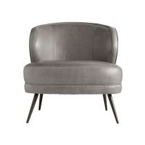 8148 Kitts Chair Mineral Grey Leather Angle 1 View