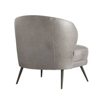 8148 Kitts Chair Mineral Grey Leather Angle 2 View