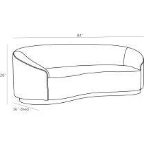8150 Turner Small Sofa Paprika Velvet Product Line Drawing