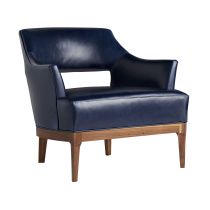 8152 Laurette Chair Indigo Leather Dark Walnut 