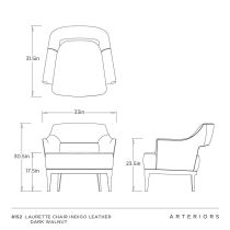 8152 Laurette Chair Indigo Leather Dark Walnut 