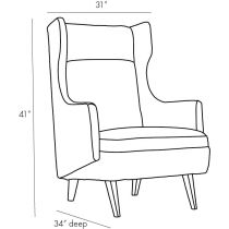 8155 Budelli Wing Chair Cloud Boucle Grey Ash Product Line Drawing