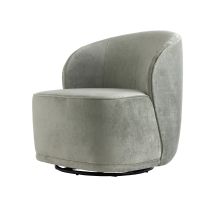 8158 Kaitlyn Swivel Chair Mist Velvet Swivel Angle 2 View