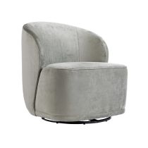8158 Kaitlyn Swivel Chair Mist Velvet Swivel Side View