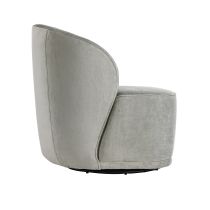 8158 Kaitlyn Swivel Chair Mist Velvet Swivel Back View 