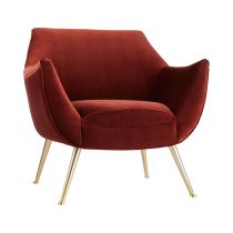 8160 Leandro Lounge Chair Paprika Velvet Angle 1 View