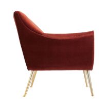 8160 Leandro Lounge Chair Paprika Velvet Side View