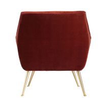 8160 Leandro Lounge Chair Paprika Velvet Back View 