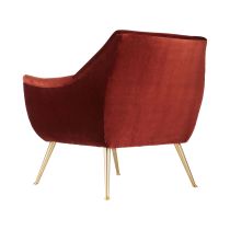 8160 Leandro Lounge Chair Paprika Velvet Back Angle View