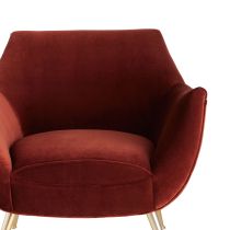 8160 Leandro Lounge Chair Paprika Velvet Detail View
