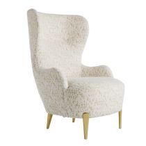8162 Kirby Accent Chair Facet Cream Chenille Angle 2 View