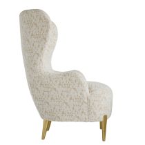 8162 Kirby Accent Chair Facet Cream Chenille Side View