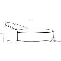 8165 Turner Chaise Muslin Grey Ash Right Arm Product Line Drawing