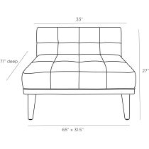 8179 Phaedra Chaise Platinum Boucle Grey Ash Product Line Drawing