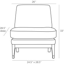 8181 Sawyer Chair Heron Linen Dark Walnut Product Line Drawing