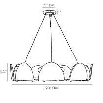 84065 Mendez Chandelier Product Line Drawing