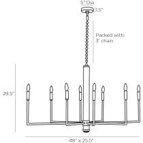 84068 Orlando Chandelier Product Line Drawing