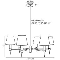 84073 Roma Chandelier Product Line Drawing