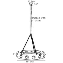 84077 Redondo Chandelier Product Line Drawing