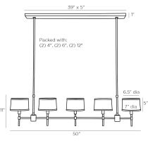 89022 Luciano Linear Chandelier Product Line Drawing