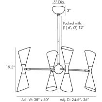 89357 Fuentes Chandelier Product Line Drawing