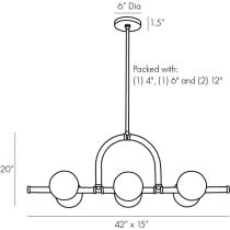 89467 Harrison Linear Chandelier Product Line Drawing