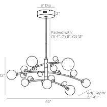 89481 Maser Chandelier Product Line Drawing