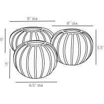 9313 Pompano Vases, Set of 3 Product Line Drawing