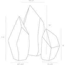 9549 Nerine Sculptures, Set of 3 Product Line Drawing