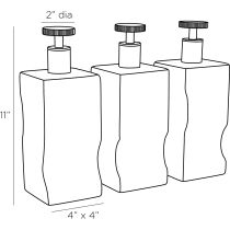 ARI09 Zerdomo Decanters, Set of 3 Product Line Drawing