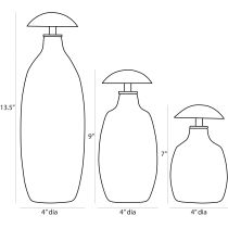 ARI22 Karis Decanters, Set of 3 Product Line Drawing