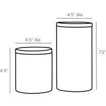 ARS02 Hollie Round Containers, Set of 2 Product Line Drawing