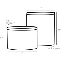 ARS03 Hollie Oval Containers, Set of 2 Product Line Drawing