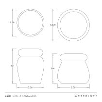 ARI27 Noelle Containers, Set of 2 Product Line Drawing