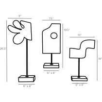ASC05 Uri Sculptures, Set of 3 Product Line Drawing