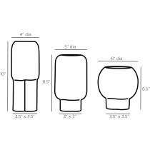 AVC01 Tutwell Vases, Set of 3 Product Line Drawing
