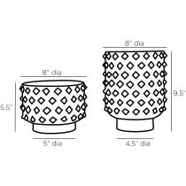 AVC06 Valika Vases, Set of 2 Product Line Drawing