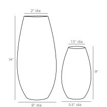 AVC09 Yancy Vases, Set of 2 Product Line Drawing