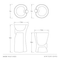 AVC16 Maud Vases, Set of 2 Product Line Drawing