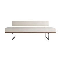 DB8003 Tuck Bench Ivory Leather Angle 1 View