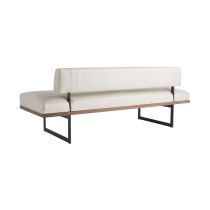 DB8003 Tuck Bench Ivory Leather Angle 2 View
