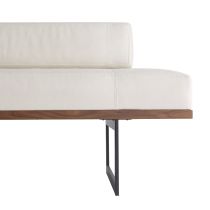 DB8003 Tuck Bench Ivory Leather Side View