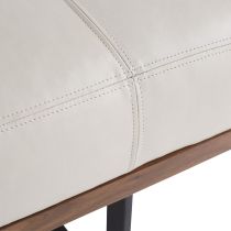 DB8003 Tuck Bench Ivory Leather Back Angle View