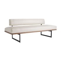 DB8003 Tuck Bench Ivory Leather 