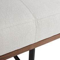 DB8001 Tuck Bench Bone Linen Back Angle View
