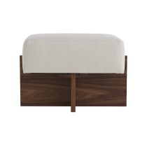 DB8002 Tuck Ottoman Bone Linen Angle 1 View