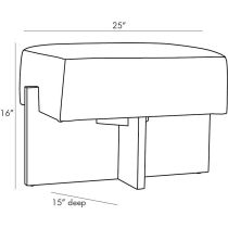 DB8002 Tuck Ottoman Bone Linen Product Line Drawing