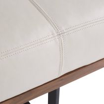 DB8003 Tuck Bench Ivory Leather Back Angle View