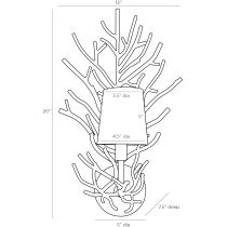 DC42014-189 Coral Twig Sconce Product Line Drawing